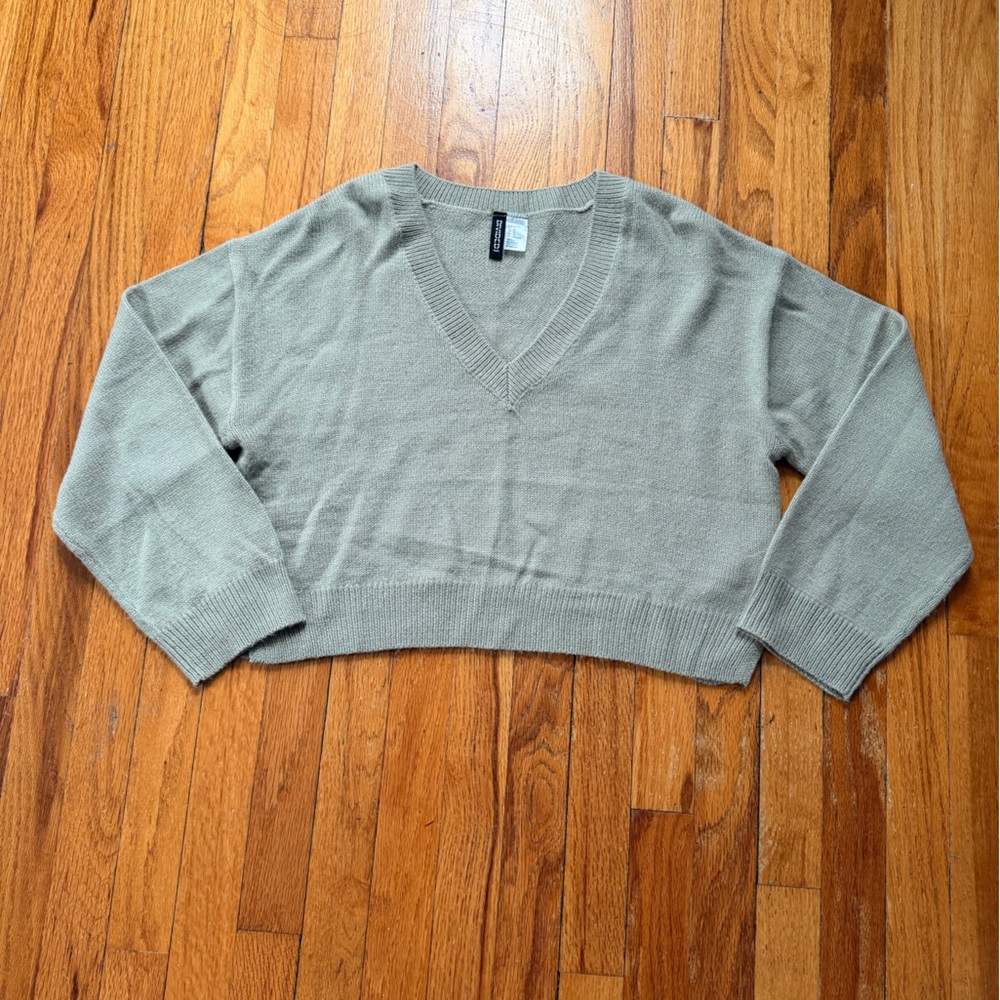 Divided Olive V-Neck Sweater